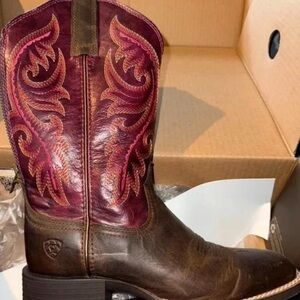 Ariat Women's Brown and Purple Western Boots
